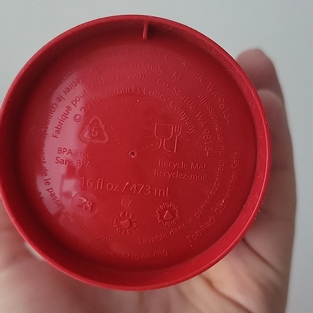 3/$8 Starbucks 16 Oz Red Holiday Themed Plastic Cups
